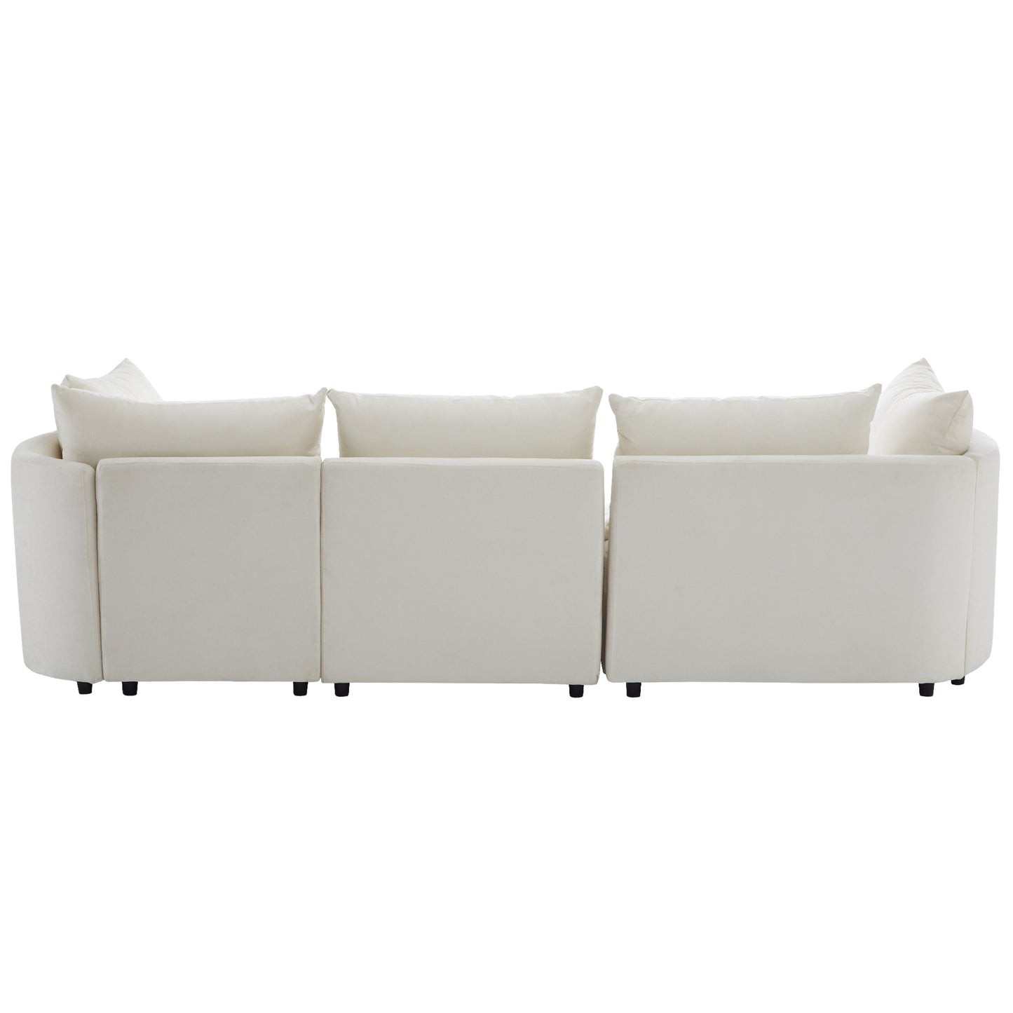 U_STYLE Three Piece Sofas with Five Back Cushions and Curved Seat, for Living Room, Study Room, and Apartment