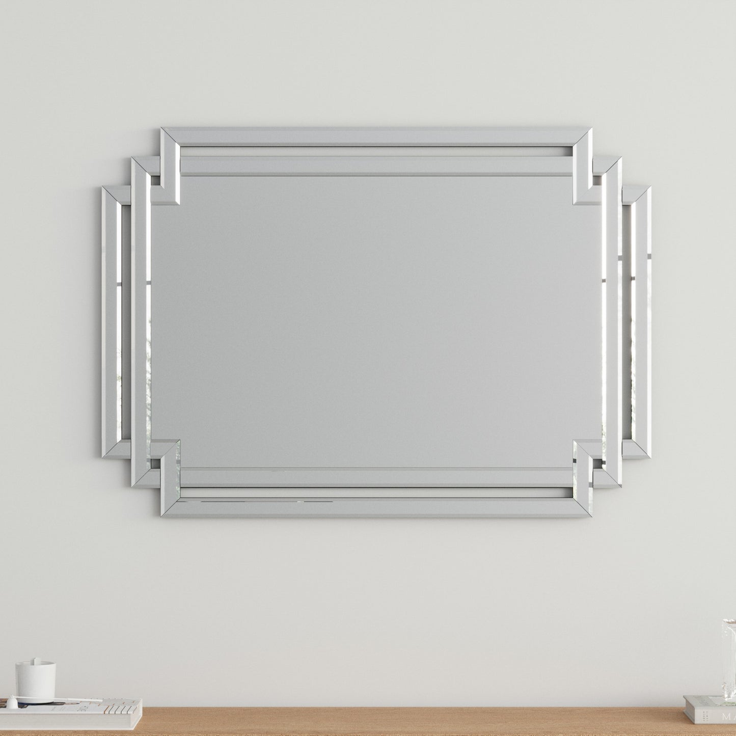 Large Wall-Mounted Silver Decorative Rectangular (clear HD mirror)