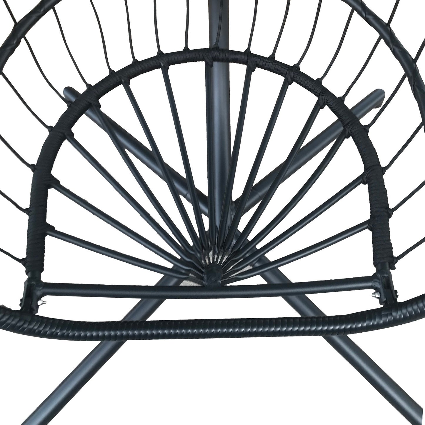 Hanging Folding Egg Chair for Indoor Outdoor Patio with Aluminum Frame and Metal Stand;  330lbs Capacity