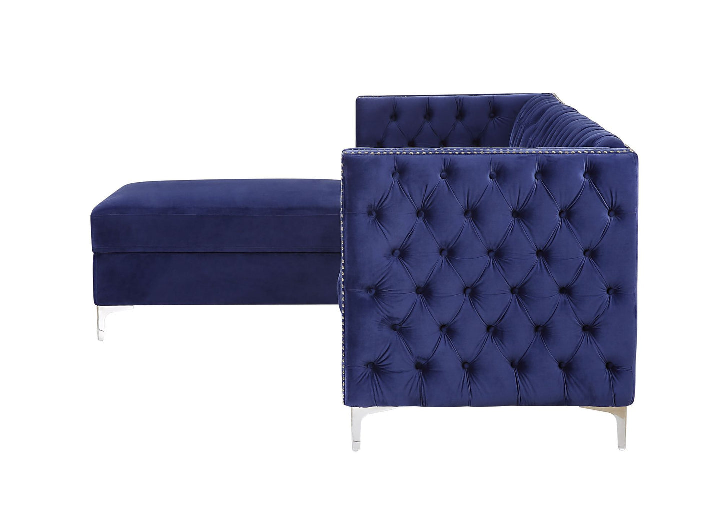 Sullivan Sectional Sofa; Navy Blue Velvet