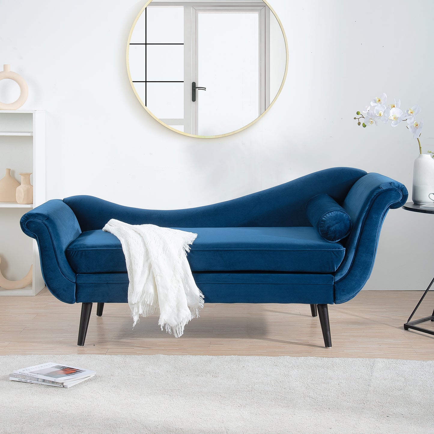 Chaise Lounge with Scroll Arm