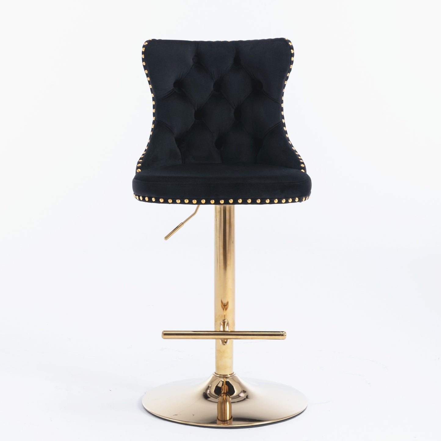 Modern Velvet Gold Studded Barstools