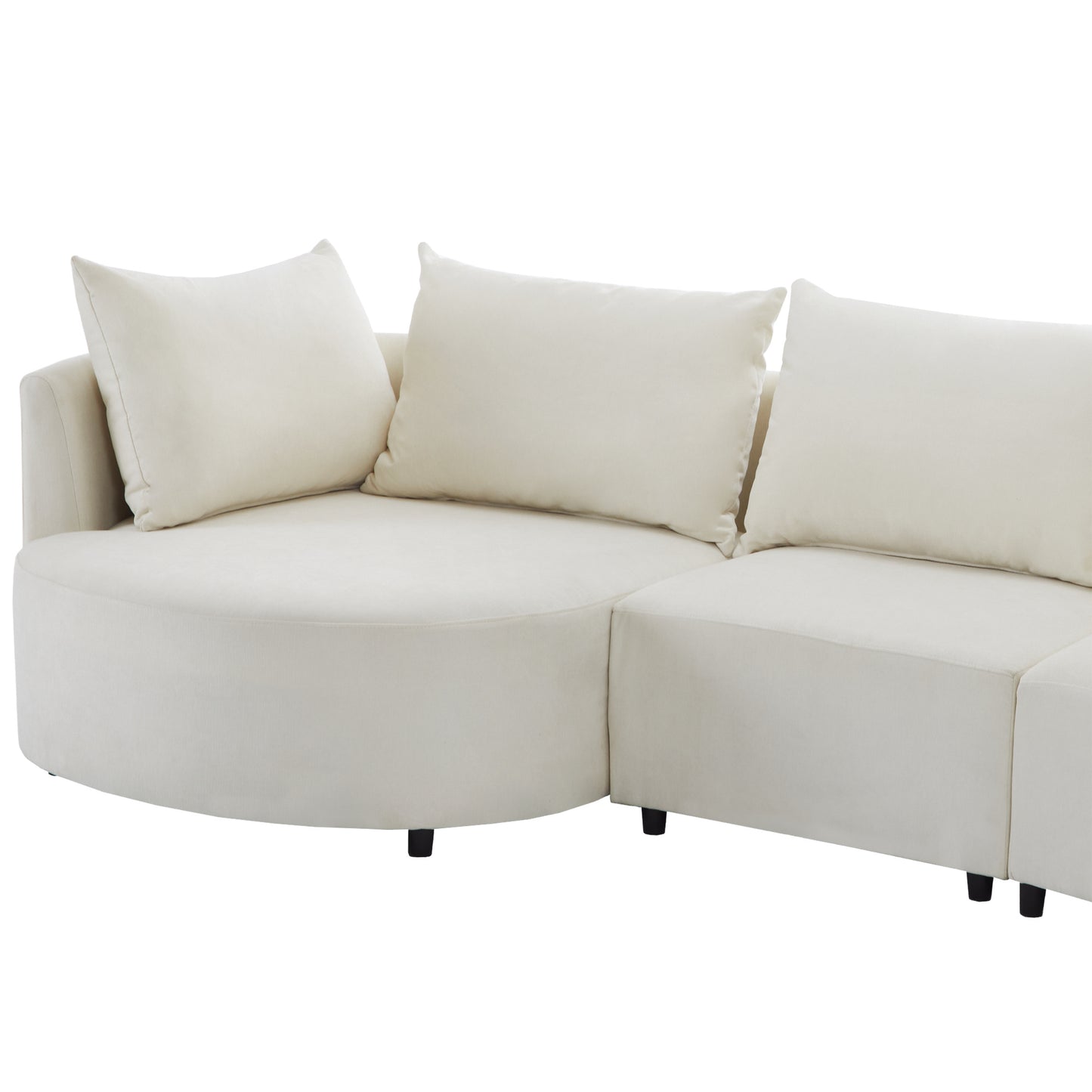 U_STYLE Three Piece Sofas with Five Back Cushions and Curved Seat, for Living Room, Study Room, and Apartment