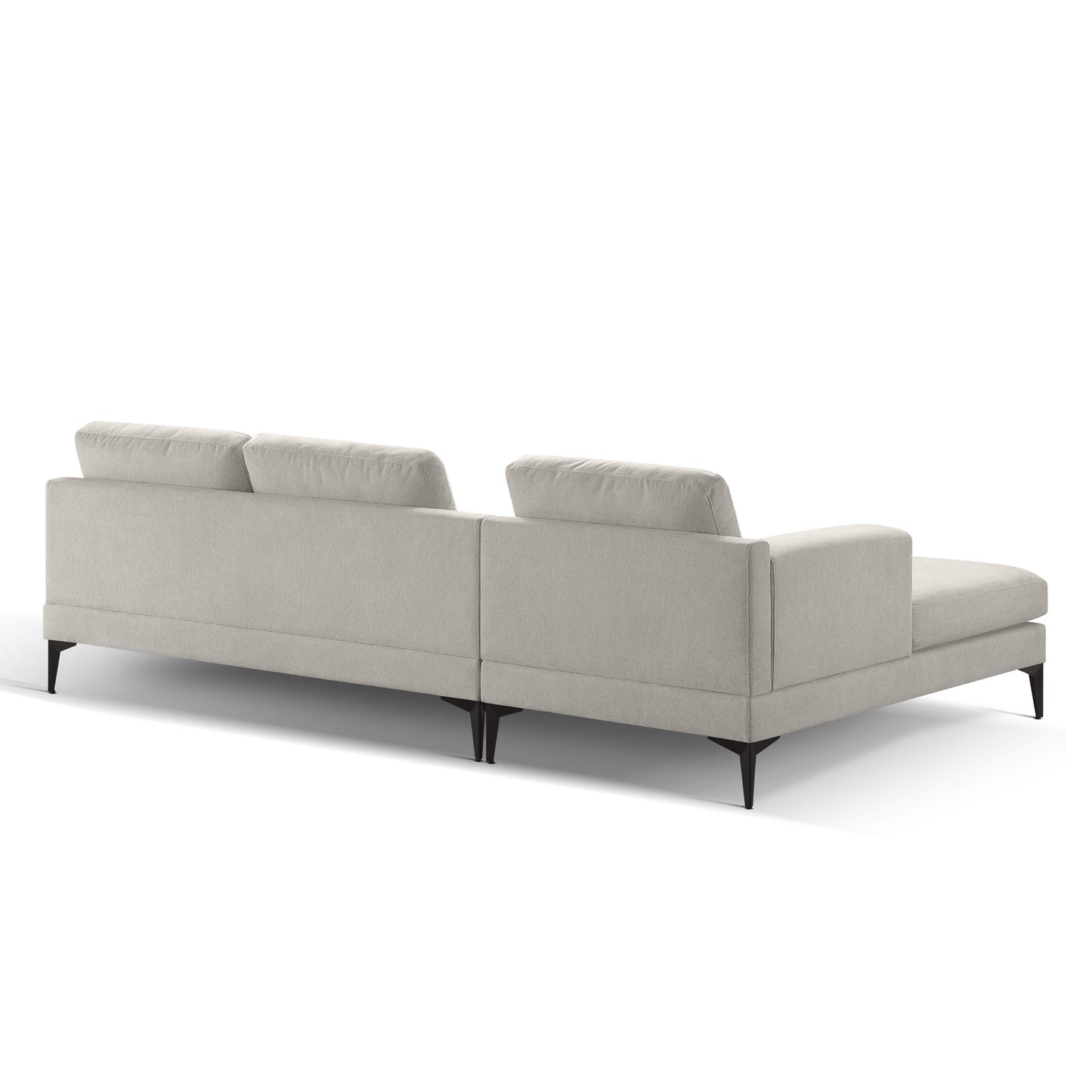 L Shape reversible Chaise and Armless 2 Seater Loveseat , 2 Piece Free Combination Sectional Couch with Left or Right Arm Facing Chaise, Texture Champange