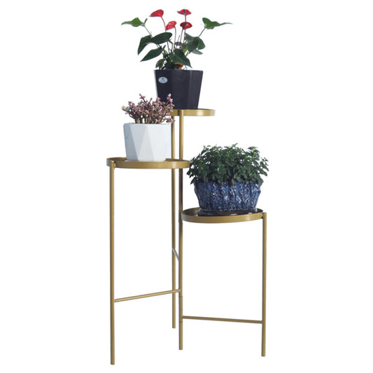 Tri-Level Metal Plant Stand Gold