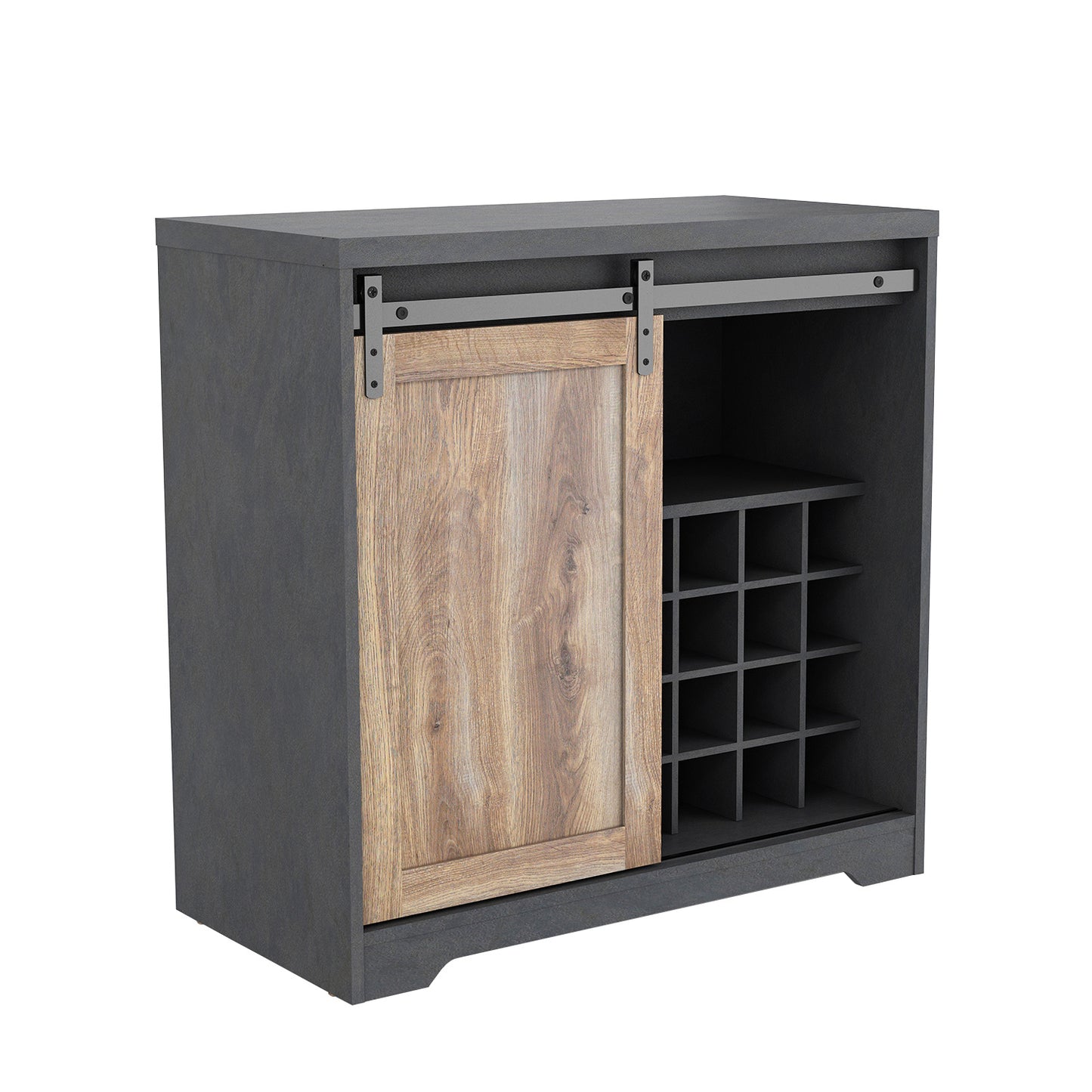 WESOME 31 Inch Farmhouse Barn Door Bar Cabinet.