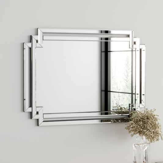 Large Wall-Mounted Silver Decorative Rectangular (clear HD mirror)