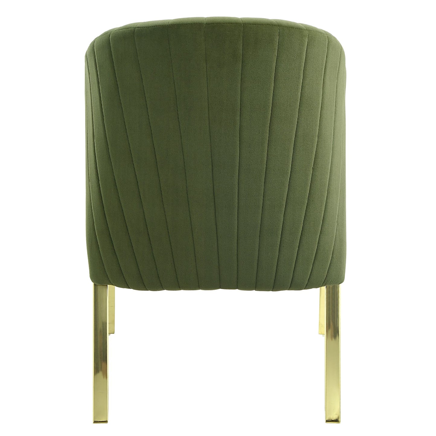 Fallon Side Chair (Set-2), Green Velvet & Mirrored Gold Finish