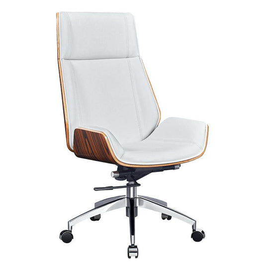 Ergonomic Office Chair Swivel Armless Seat Chair High Back Genuine Leather