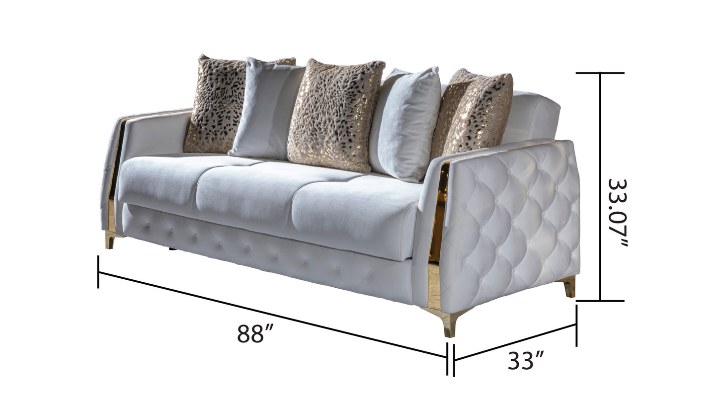 Lust Modern Style Sofa in Off White