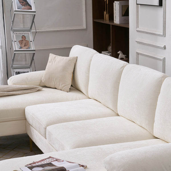 U-Shaped 4-Seat Indoor Modular Sofa Creamy-White