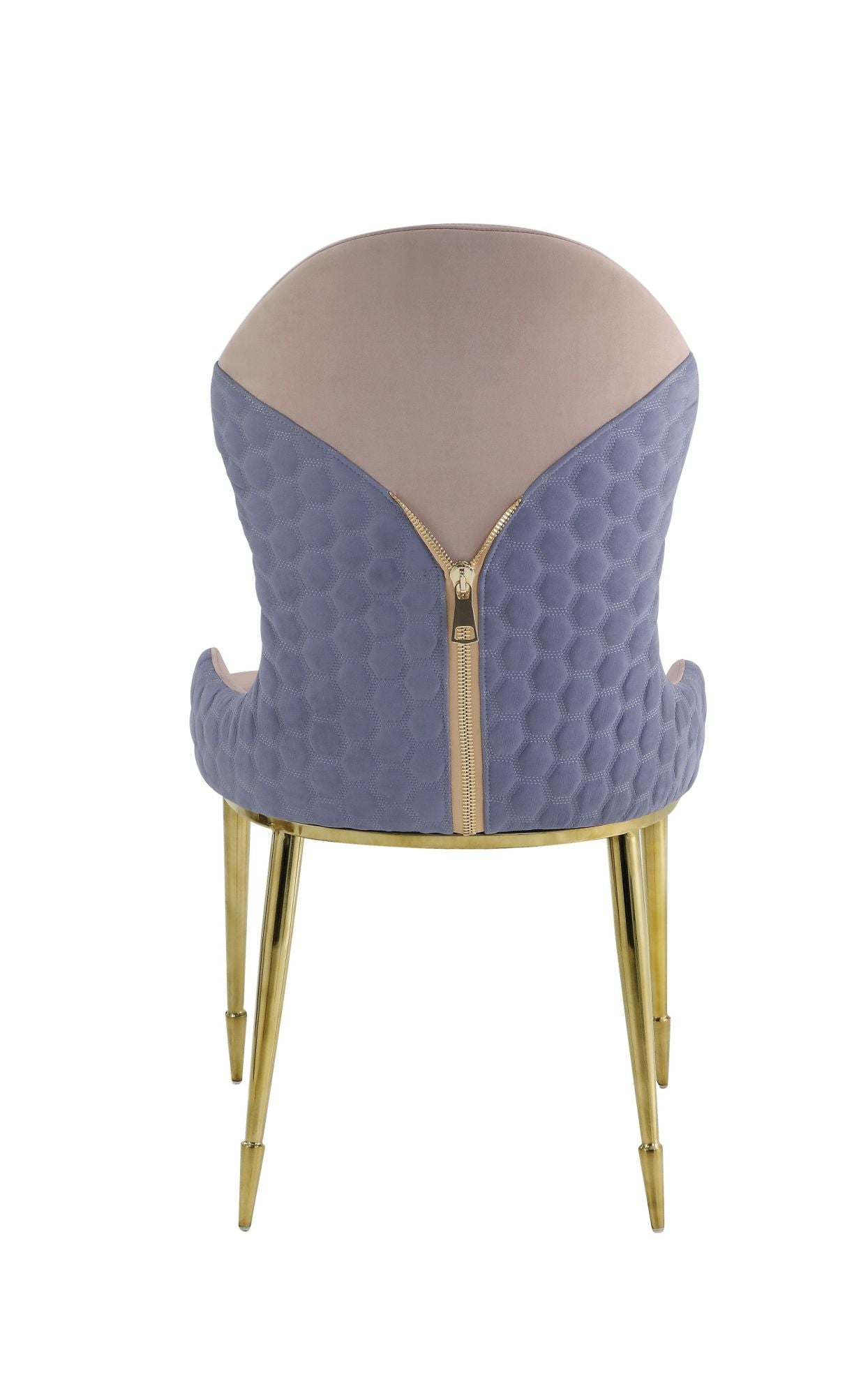 Caolan Side Chair (Set-2); Tan; Lavender Fabric & Gold YJ