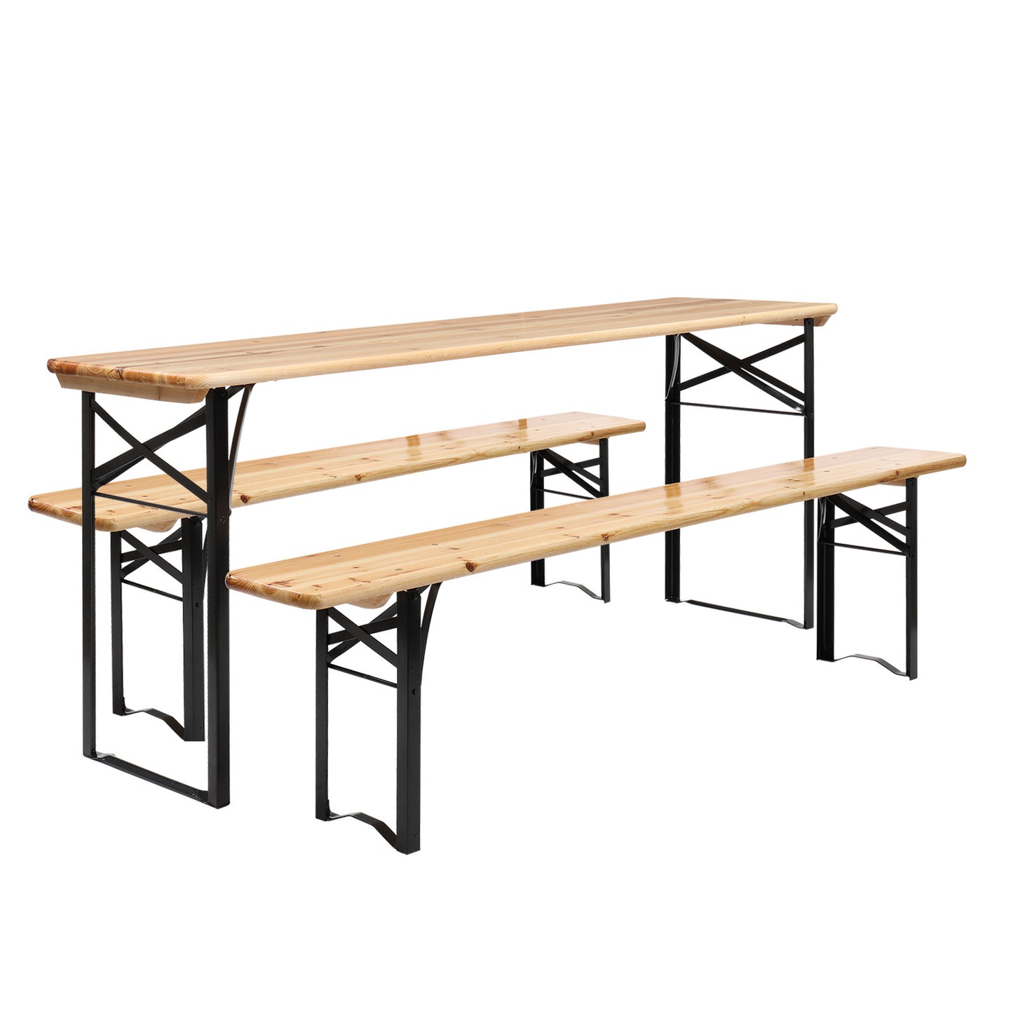 3PCS Outdoor Folding Picnic Table Bench Set