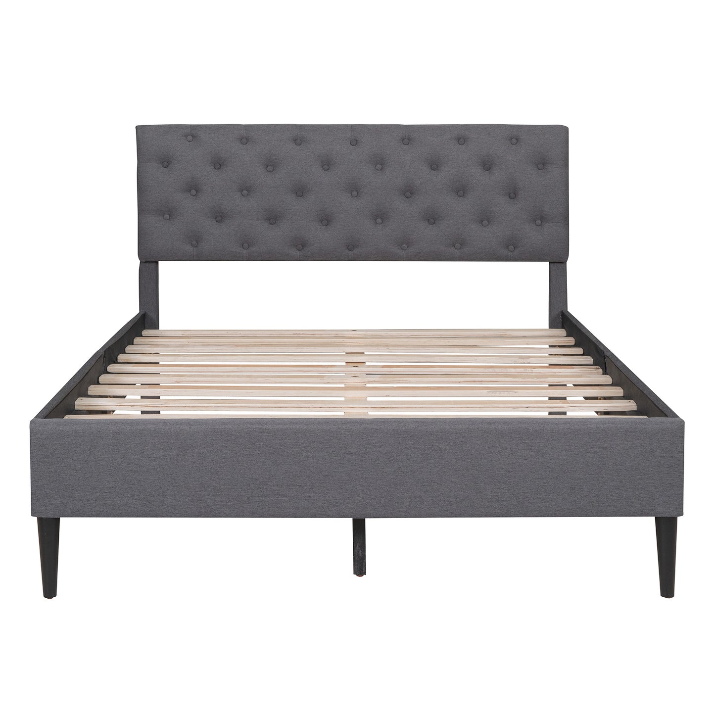 Upholstered Linen Platform Bed, Full Size