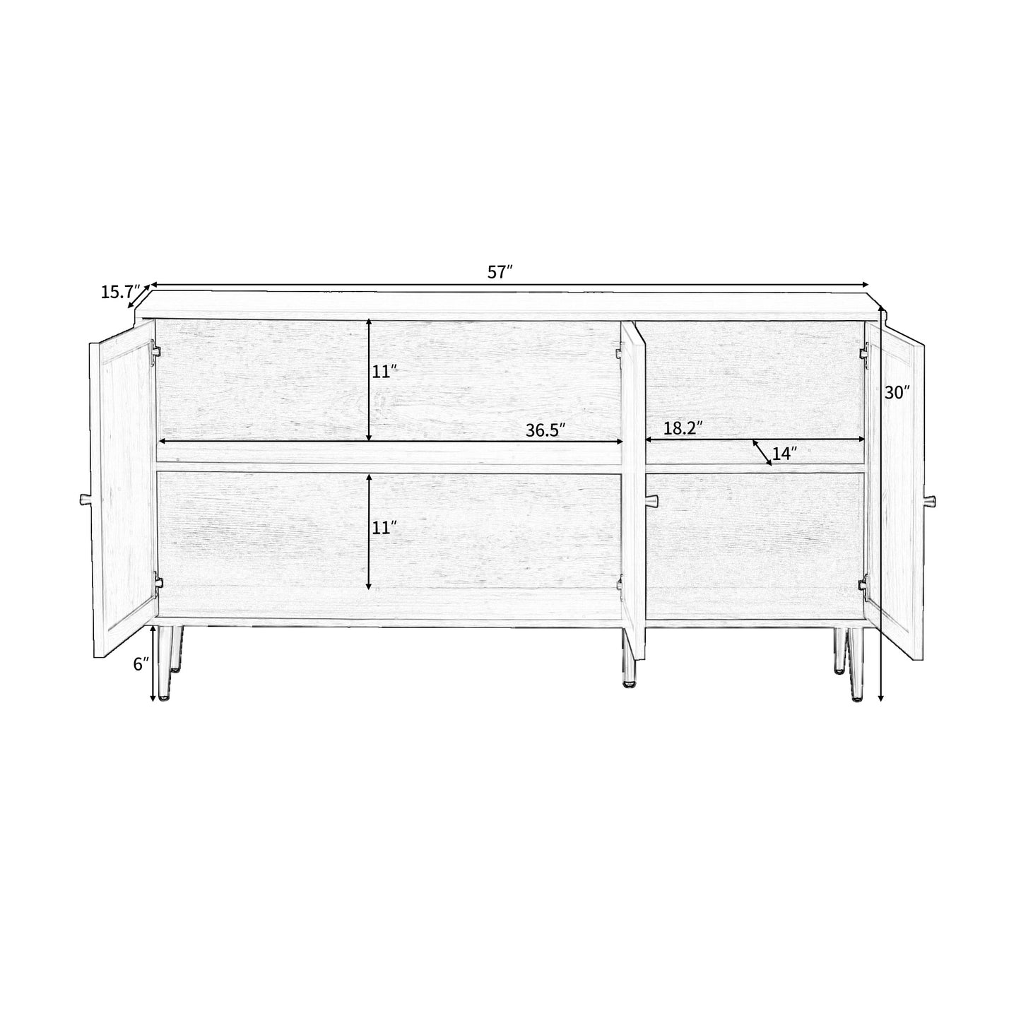 The rattan side cabinet/Modern Entertainment Center- Console Table