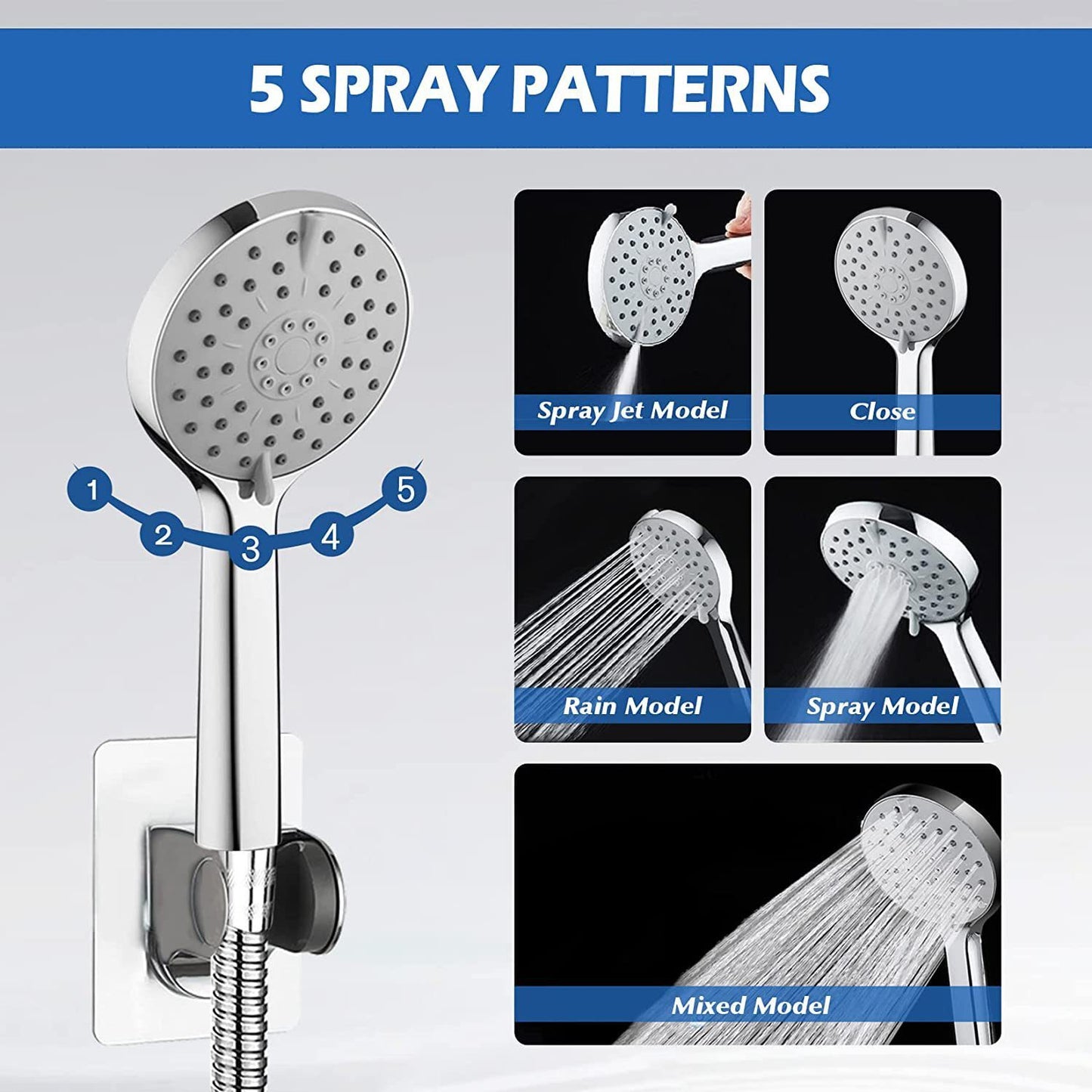 Shower Head, 8 Inch High Pressure Rainfall Shower Head/Handheld Shower Combo