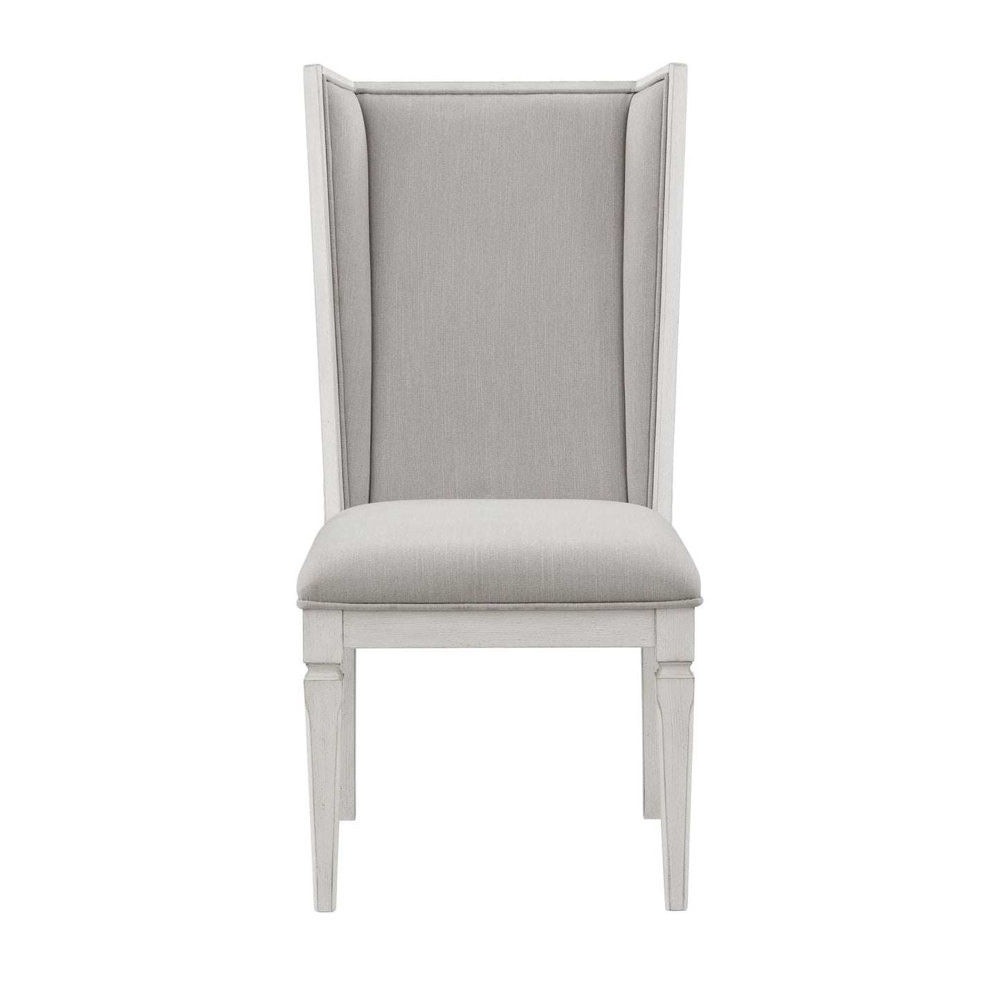 ACME Katia Side Chair (Set-2), Light Gray Linen & Weathered White Finish DN02274