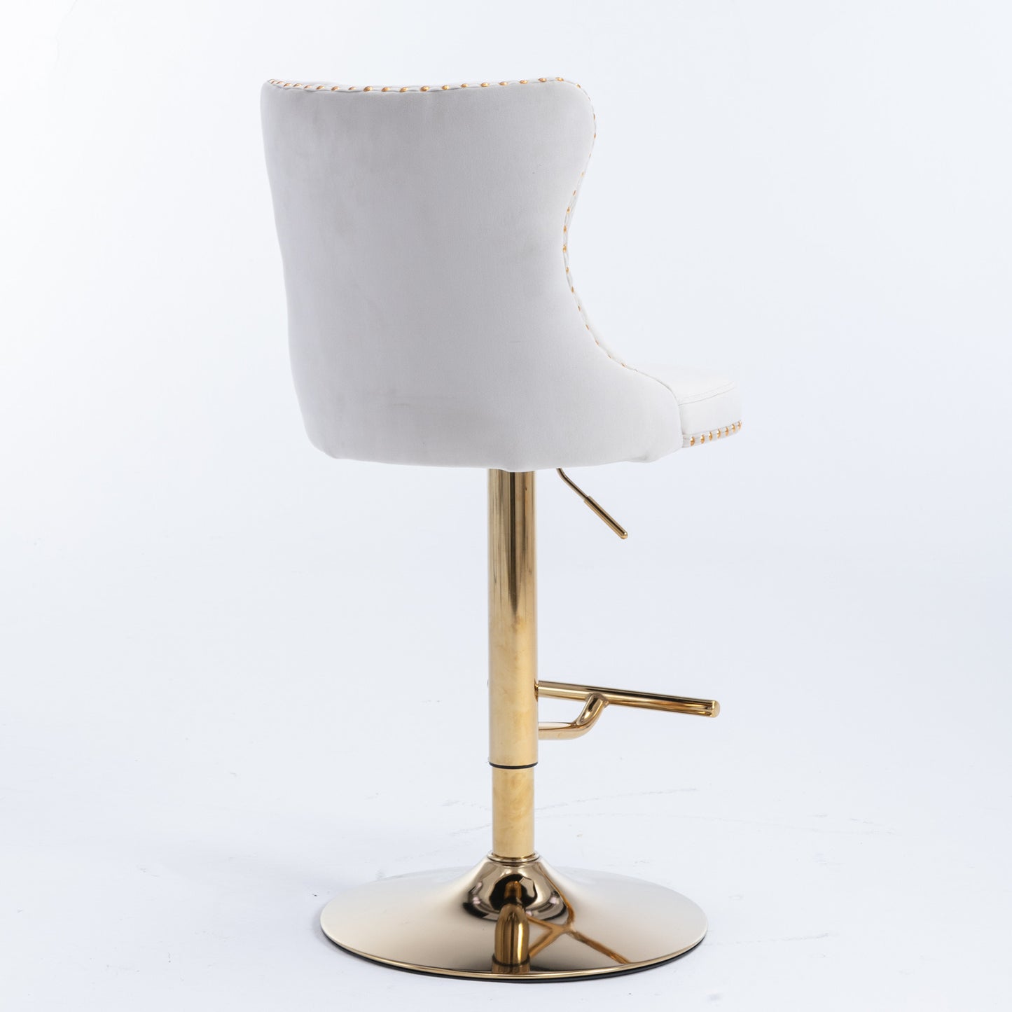 Modern Velvet Gold Studded Barstools