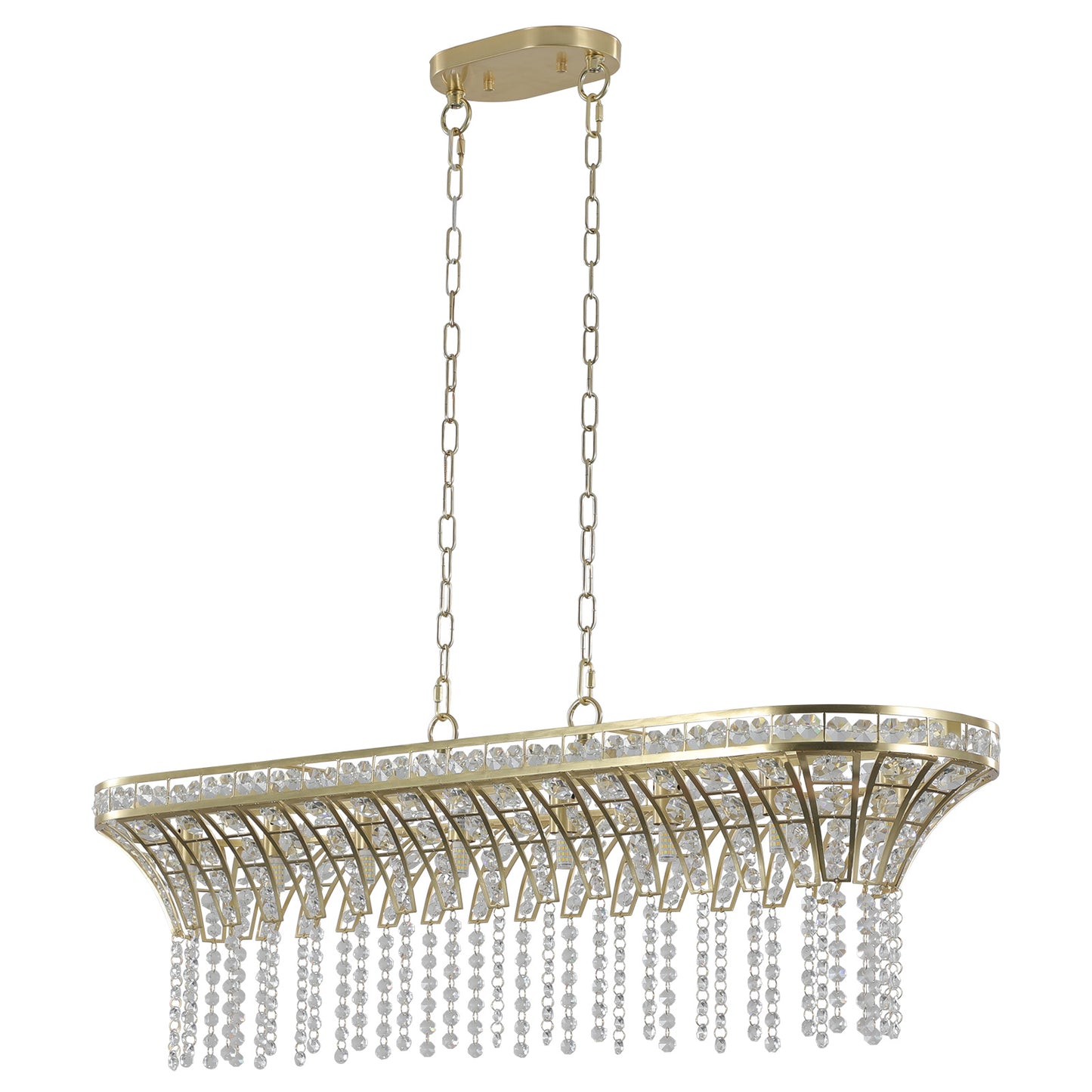 Modern Champagne Gold Light - Oval Crystal ceiling chandelier