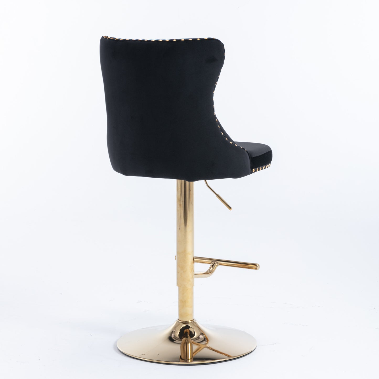 Modern Velvet Gold Studded Barstools