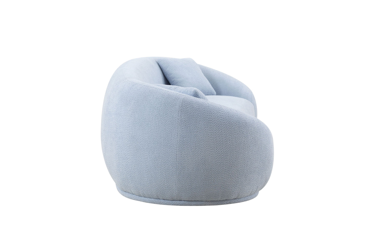 3 seater sofa Modern combination Half Moon casual teddy wool sofa, blue sky