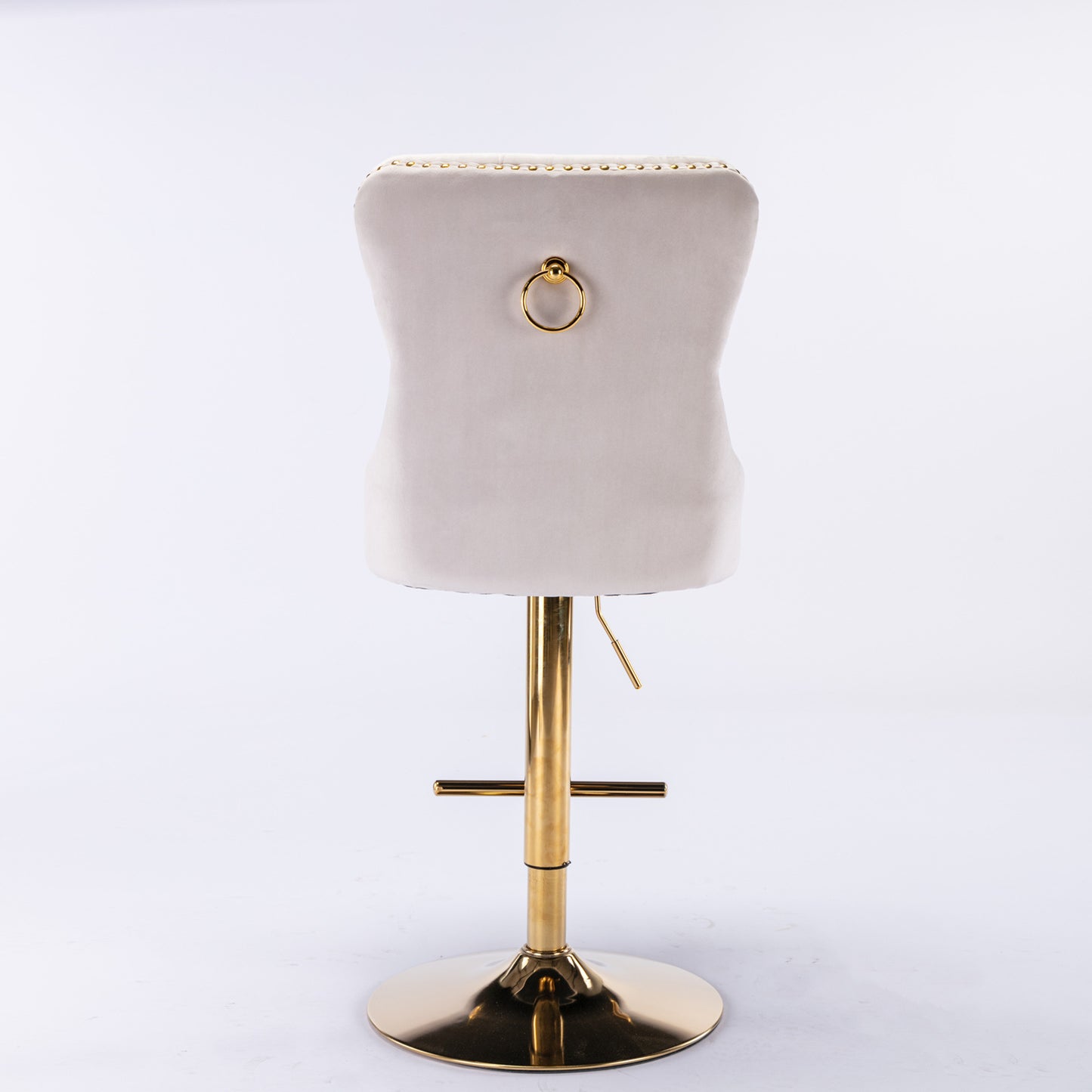 Beige Velvet Barstools (Set of 2)