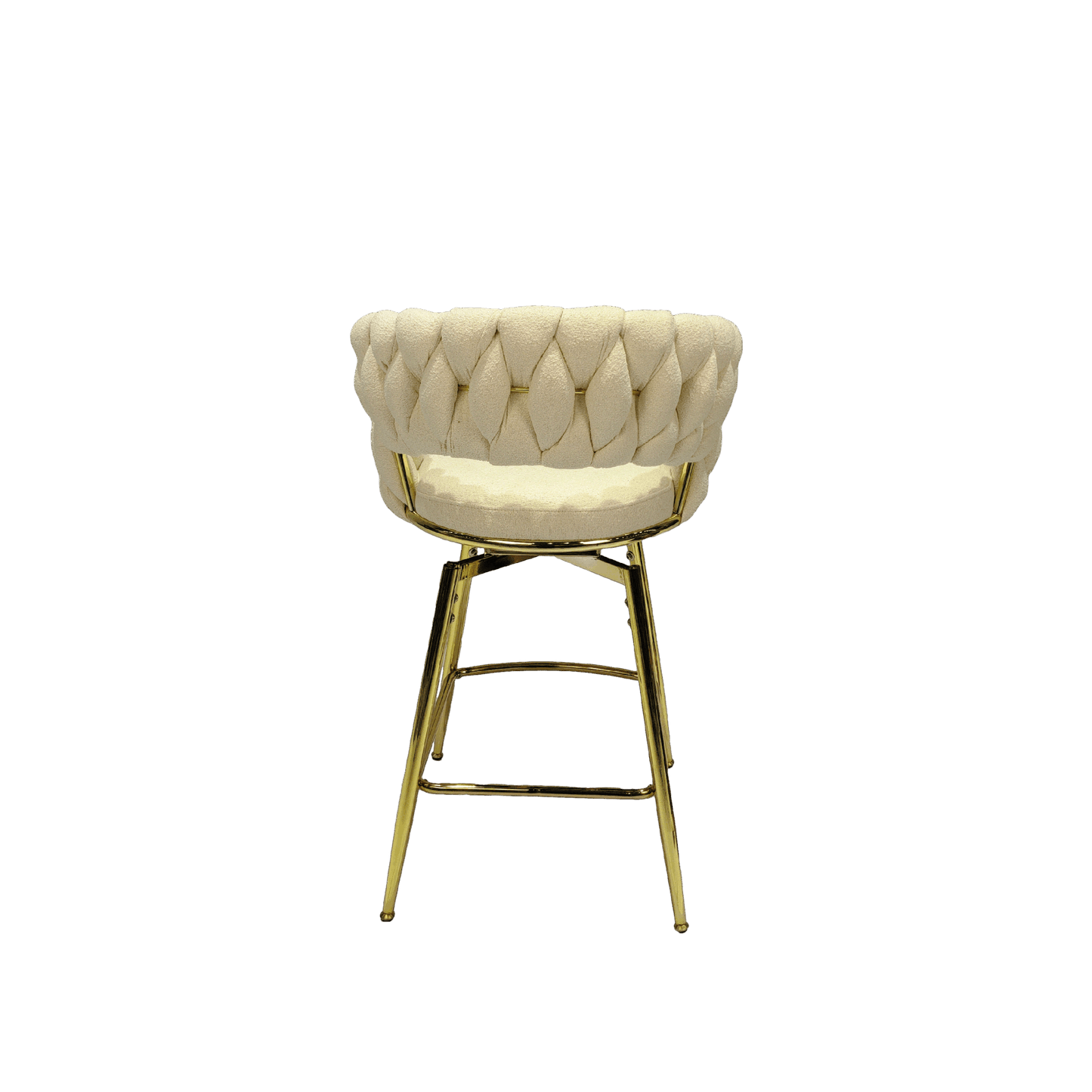 Bar Chair Toweling Woven Bar Stool Set of 2, (White)