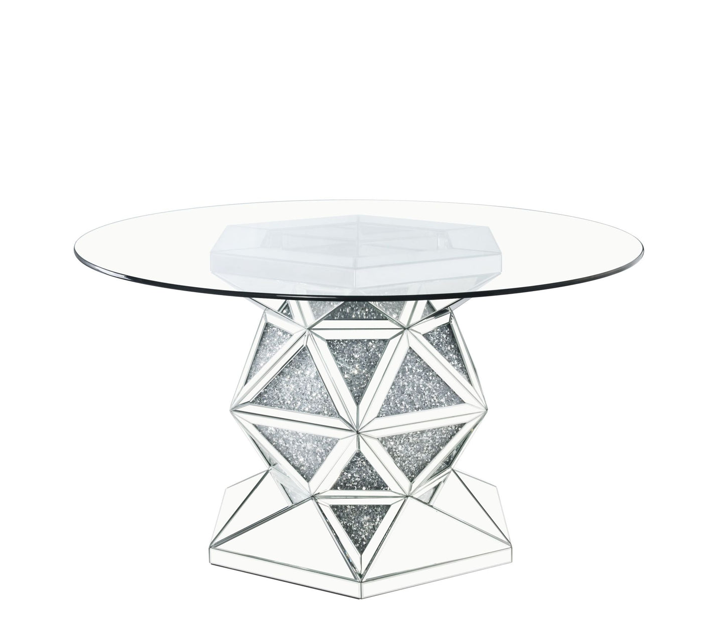 ACME Noralie Dining Table, Mirrored & Faux Diamonds