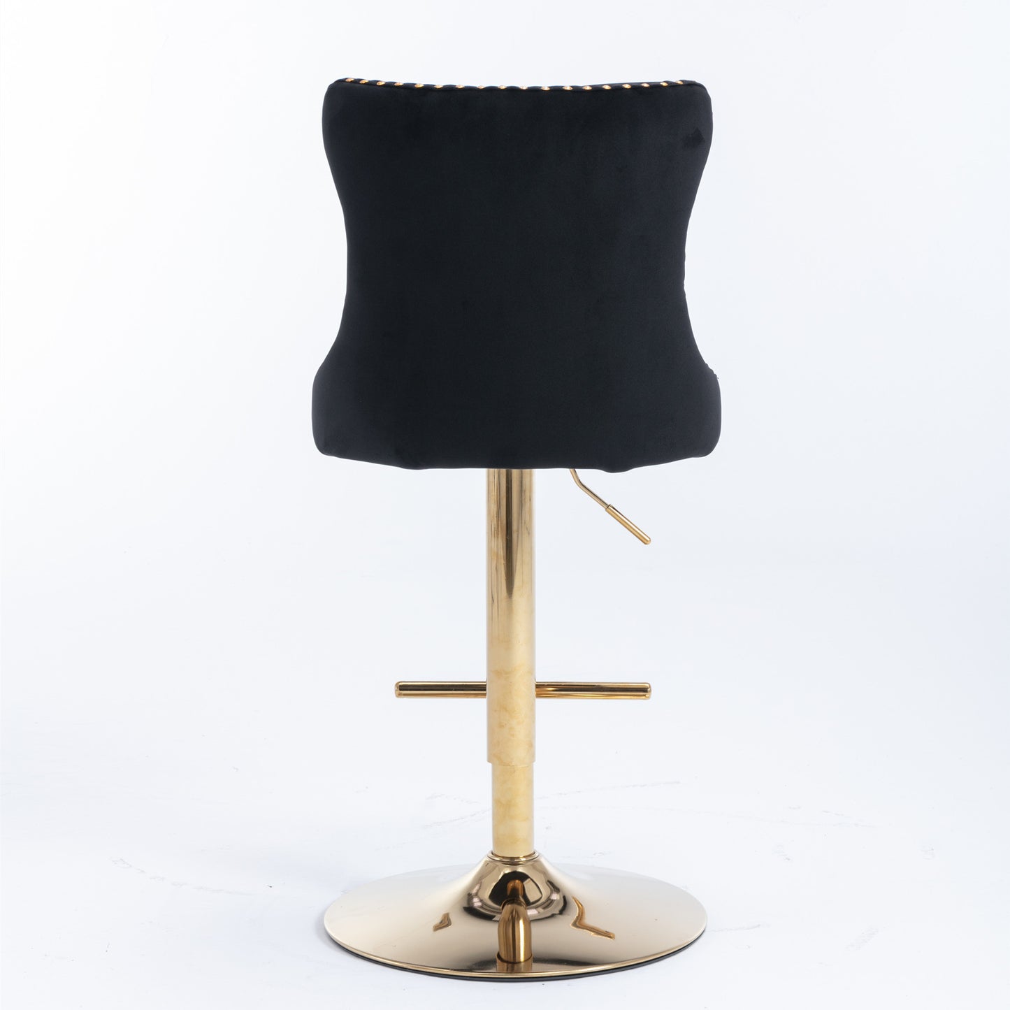 Modern Velvet Gold Studded Barstools