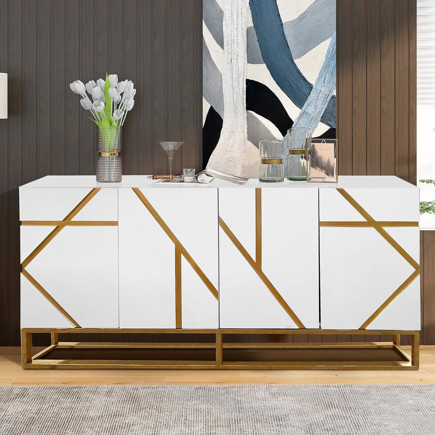 Timeless Buffet with Gold Accent