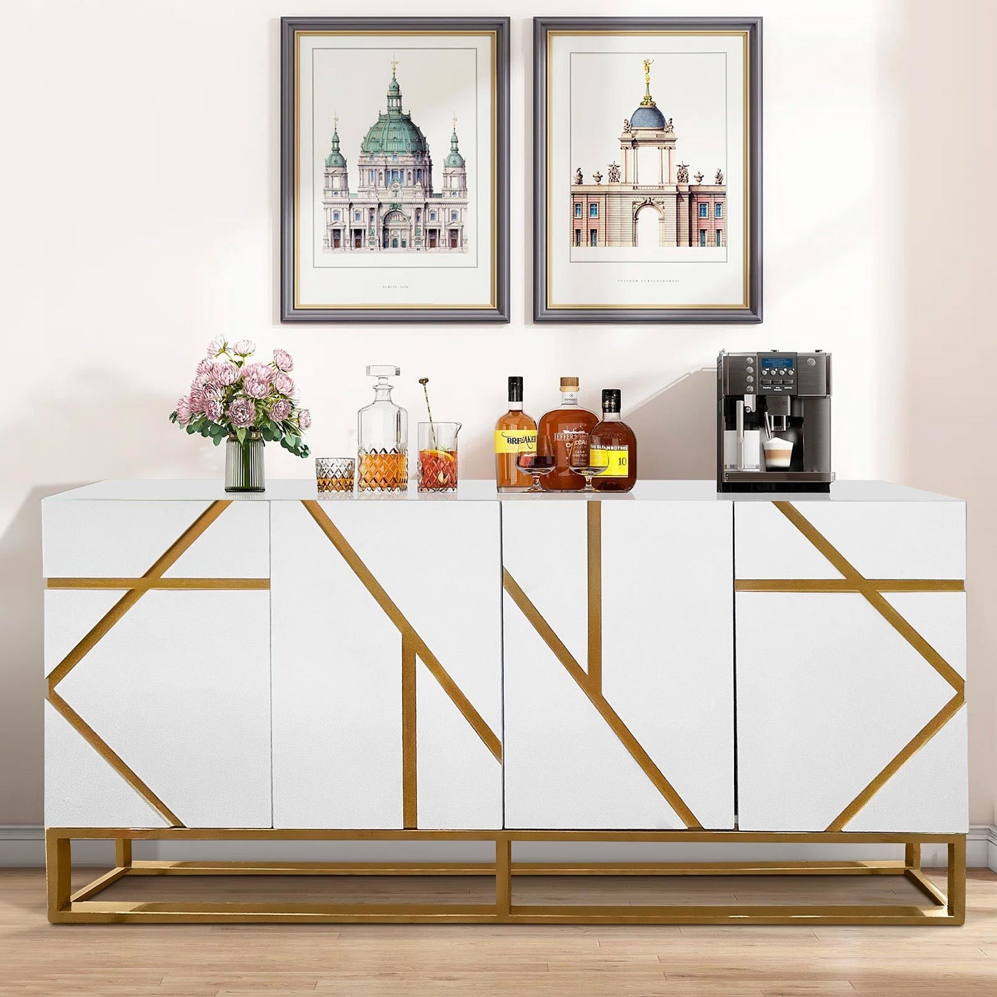 Timeless Buffet with Gold Accent