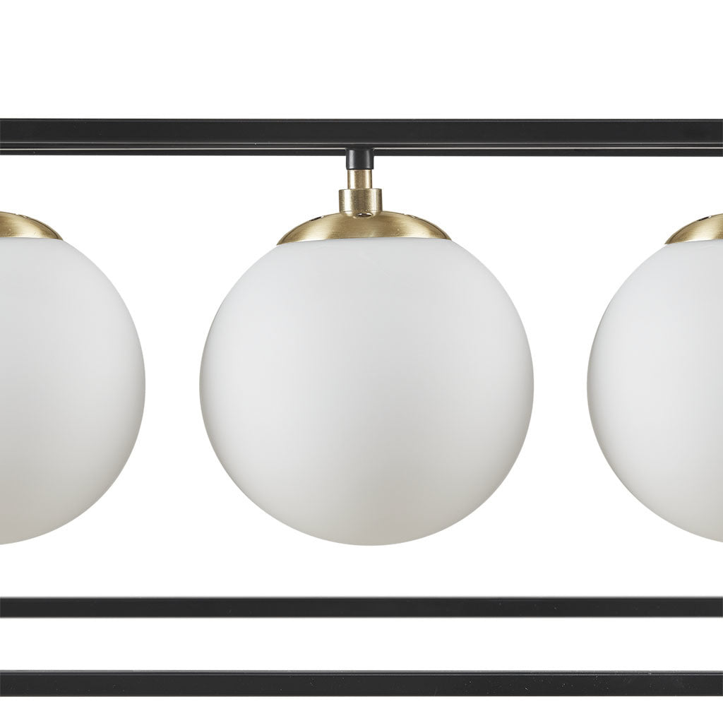 Helena 6-Light Frosted Glass Globe Linear Chandelier