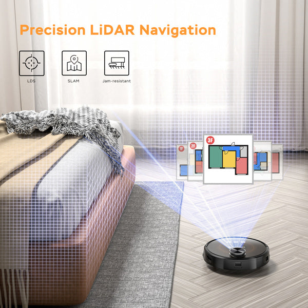 Geek Smart L8 Robot Vacuum Cleaner and Mop; LDS Navigation; Wi-Fi Connected APP; Selective Room Cleaning; MAX 2700 PA Suction; Ideal for Pets and Larger Home Amazon bans sales