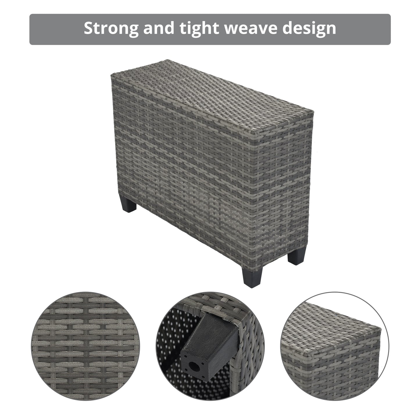 8-pieces Outdoor Set;  Half-Moon All Weather;  PE Rattan Water-resistant and UV Protected