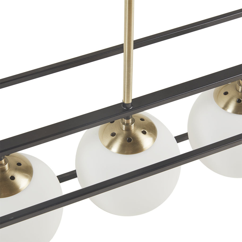 Helena 6-Light Frosted Glass Globe Linear Chandelier