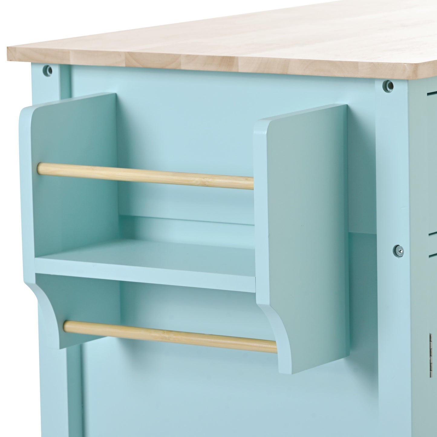 Kitchen Island Cart with 4 Doors (Mint Green)