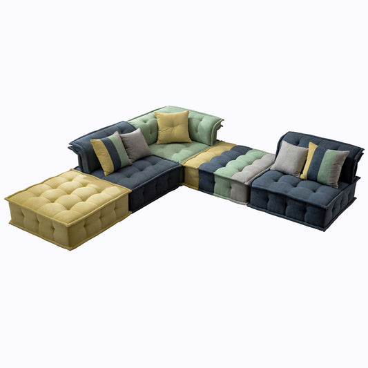 Multicolor Fabric Modular Sectional Sofa