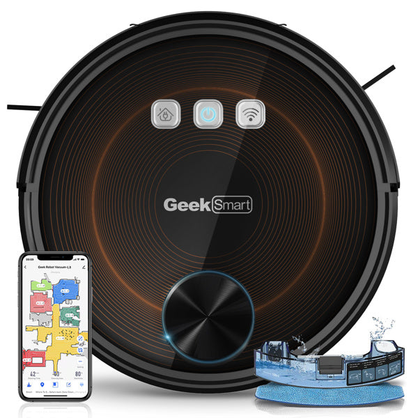 Geek Smart L8 Robot Vacuum Cleaner and Mop; LDS Navigation; Wi-Fi Connected APP; Selective Room Cleaning; MAX 2700 PA Suction; Ideal for Pets and Larger Home Amazon bans sales