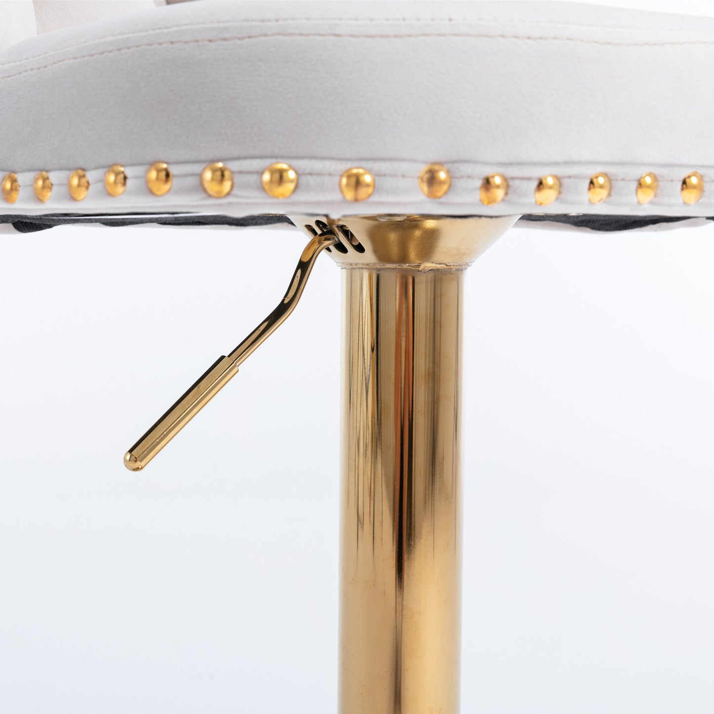 Modern Velvet Gold Studded Barstools